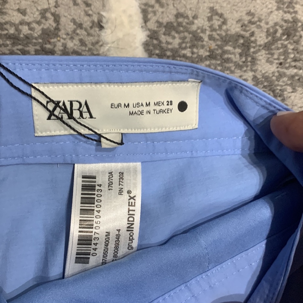 Zara Light Blue Straight Leg Pants - Picture 12 of 16
